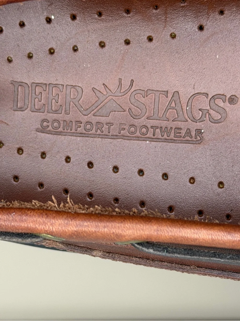Deer Stags Chestnut Brown Leather Tassel Boat Loafers